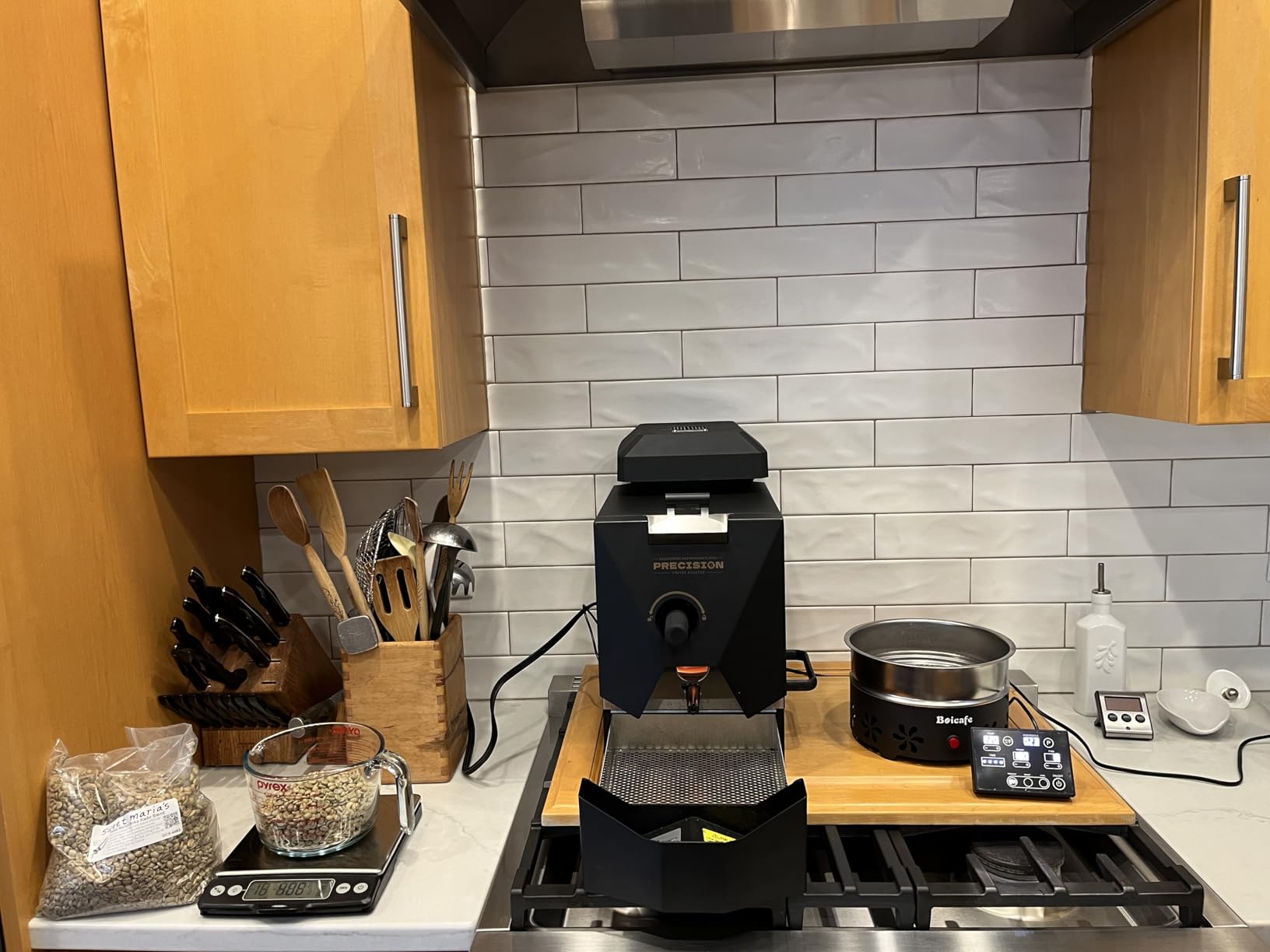 500g Automatic Coffee Roaster Machine for Home Use Wth Smoke Filter(Suitable for Light Roasting), The Smoke Pipes (Suitable for Medium and Dark Roasting) and Chaff Collector customer photo 2
