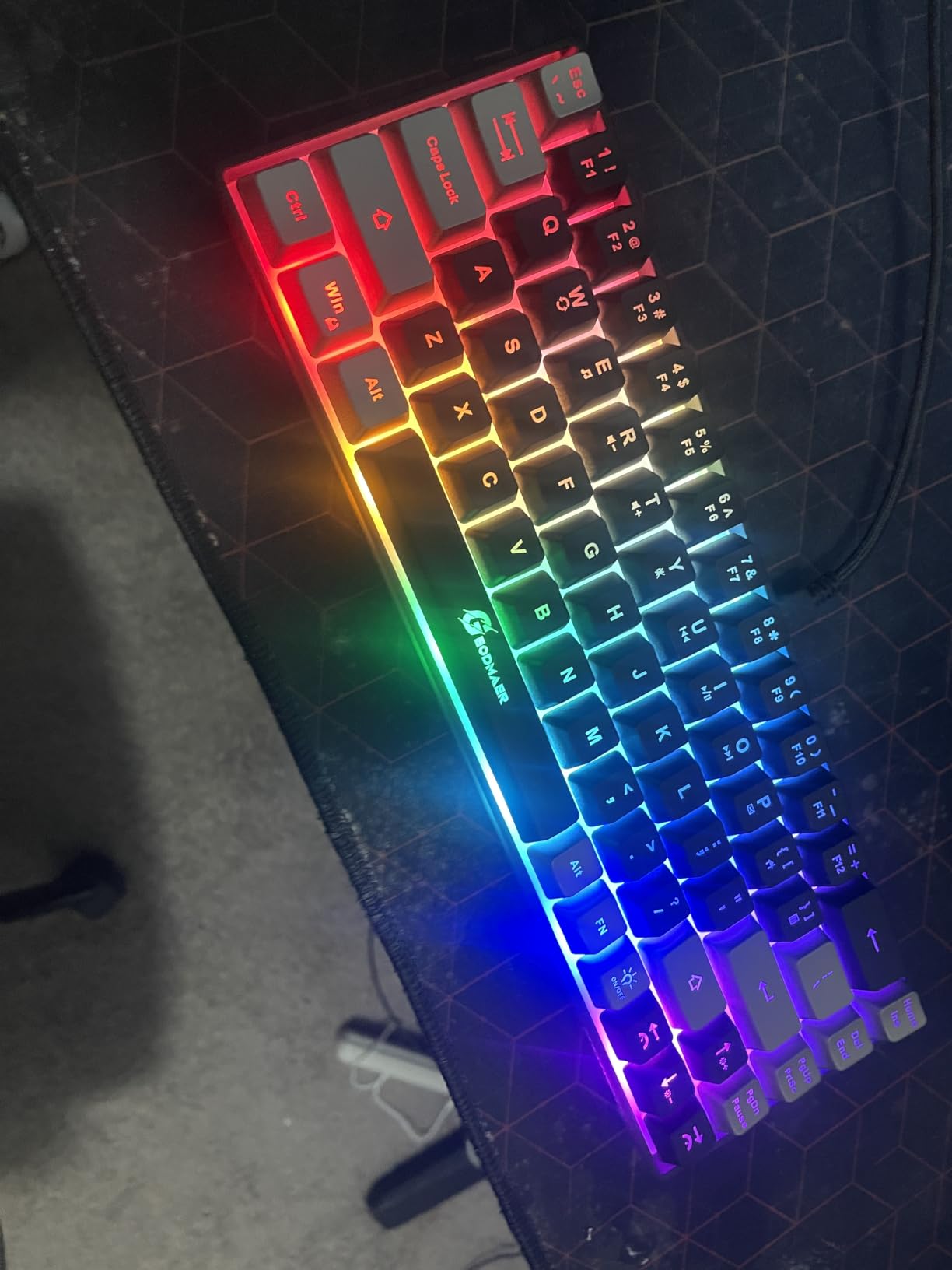 GEODMAER 65% Gaming Keyboard, Wired Backlit Mini Keyboard, Ultra-Compact Anti-Ghosting No-Conflict 68 Keys Membrane Gaming Wired Keyboard for PC Laptop Windows Gamer customer photo 1