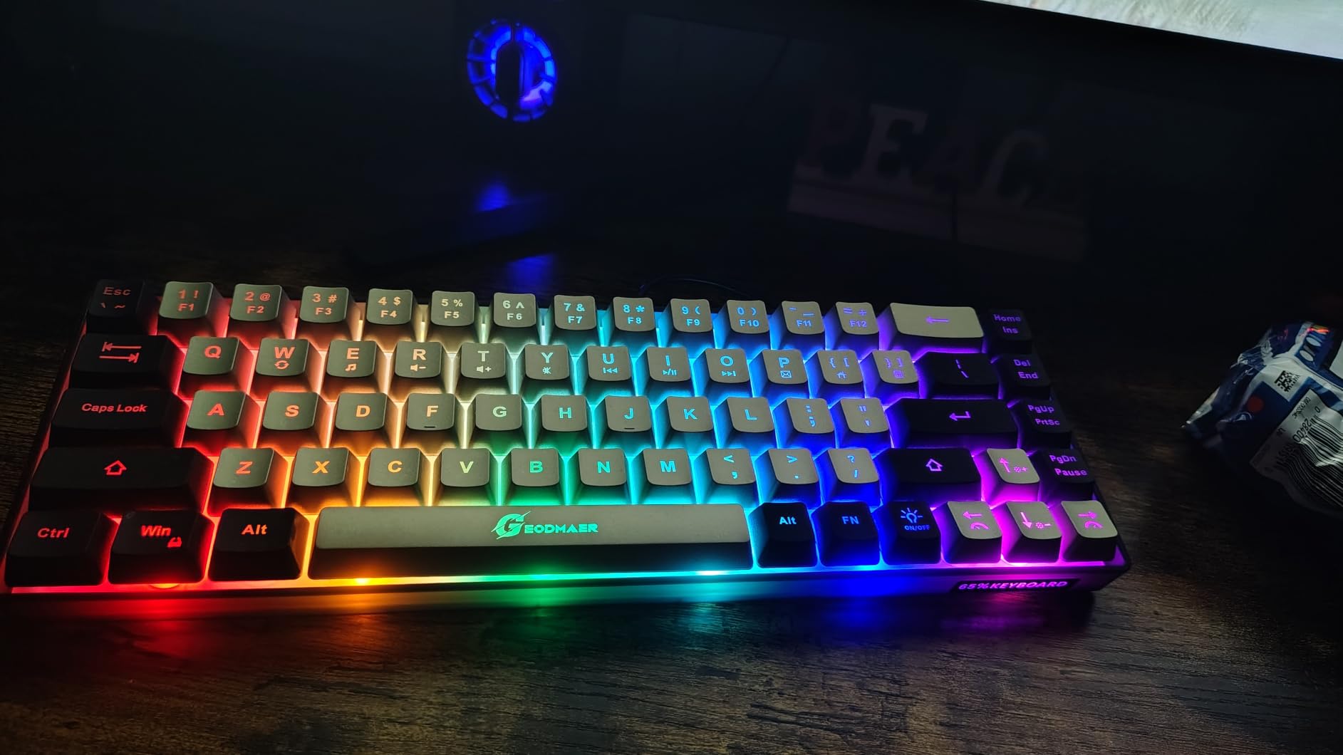 GEODMAER 65% Gaming Keyboard, Wired Backlit Mini Keyboard, Ultra-Compact Anti-Ghosting No-Conflict 68 Keys Membrane Gaming Wired Keyboard for PC Laptop Windows Gamer customer photo 2