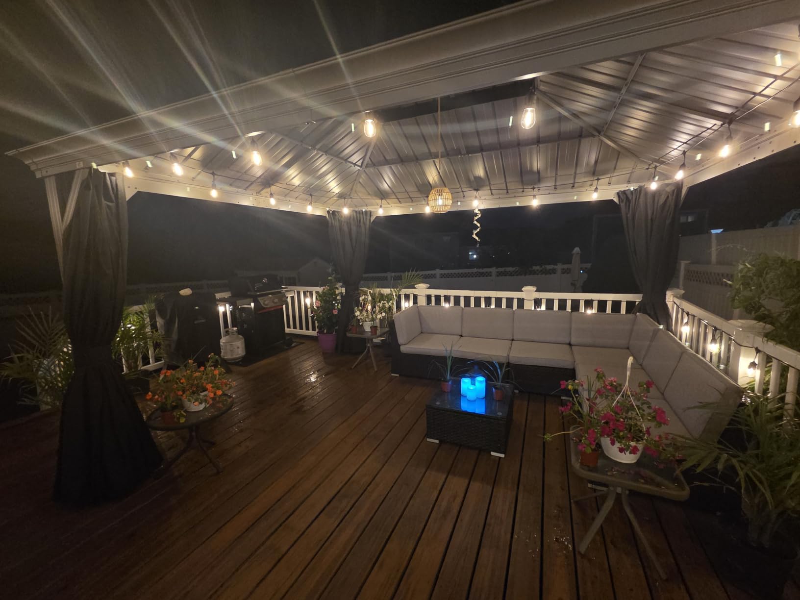 PURPLE LEAF Hardtop Gazebo 14' x 20' w/Lights & 4.7