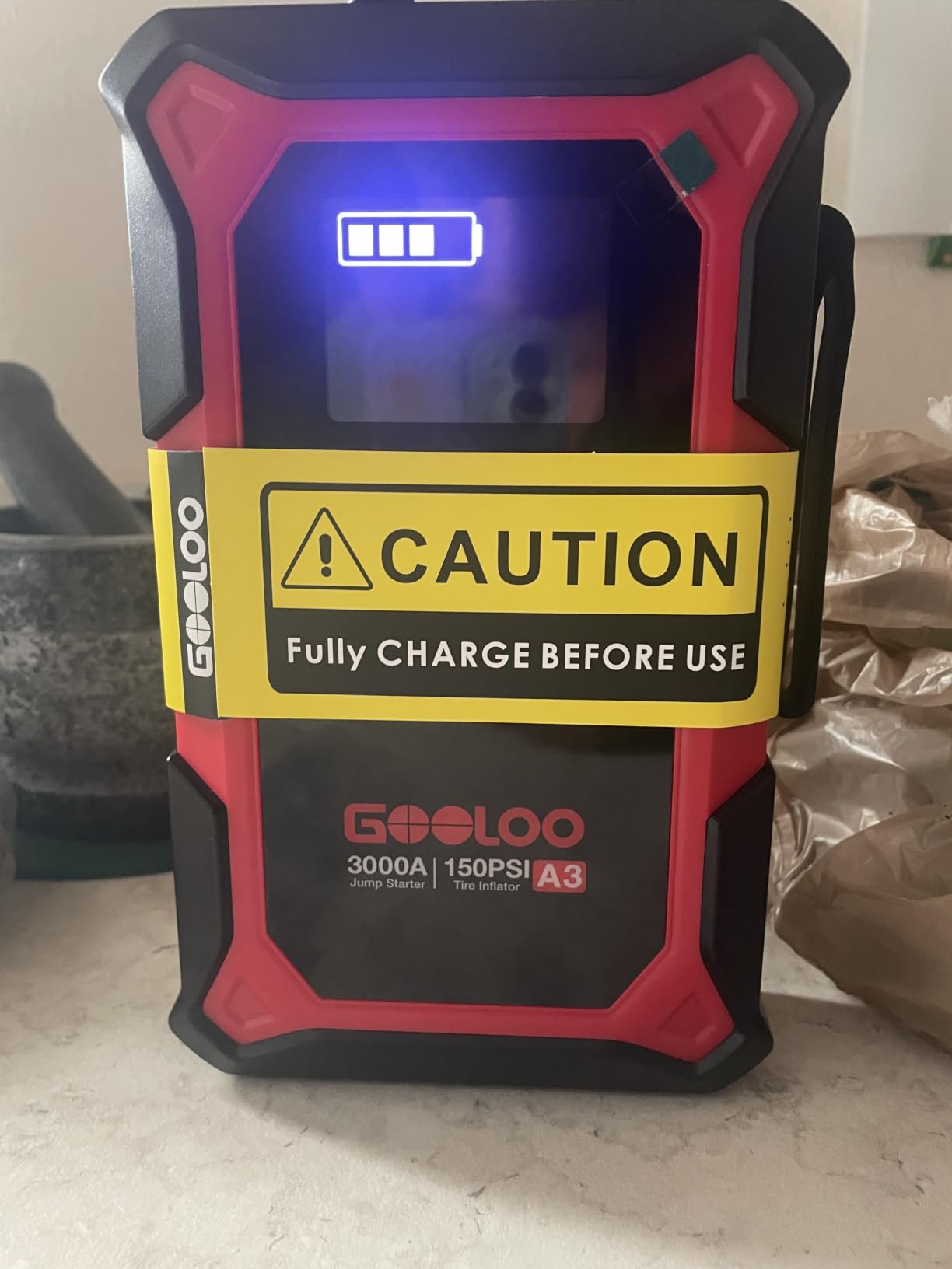 GOOLOO A3 12V 3000A Portable Jump Starter with Air Compressor customer photo 1