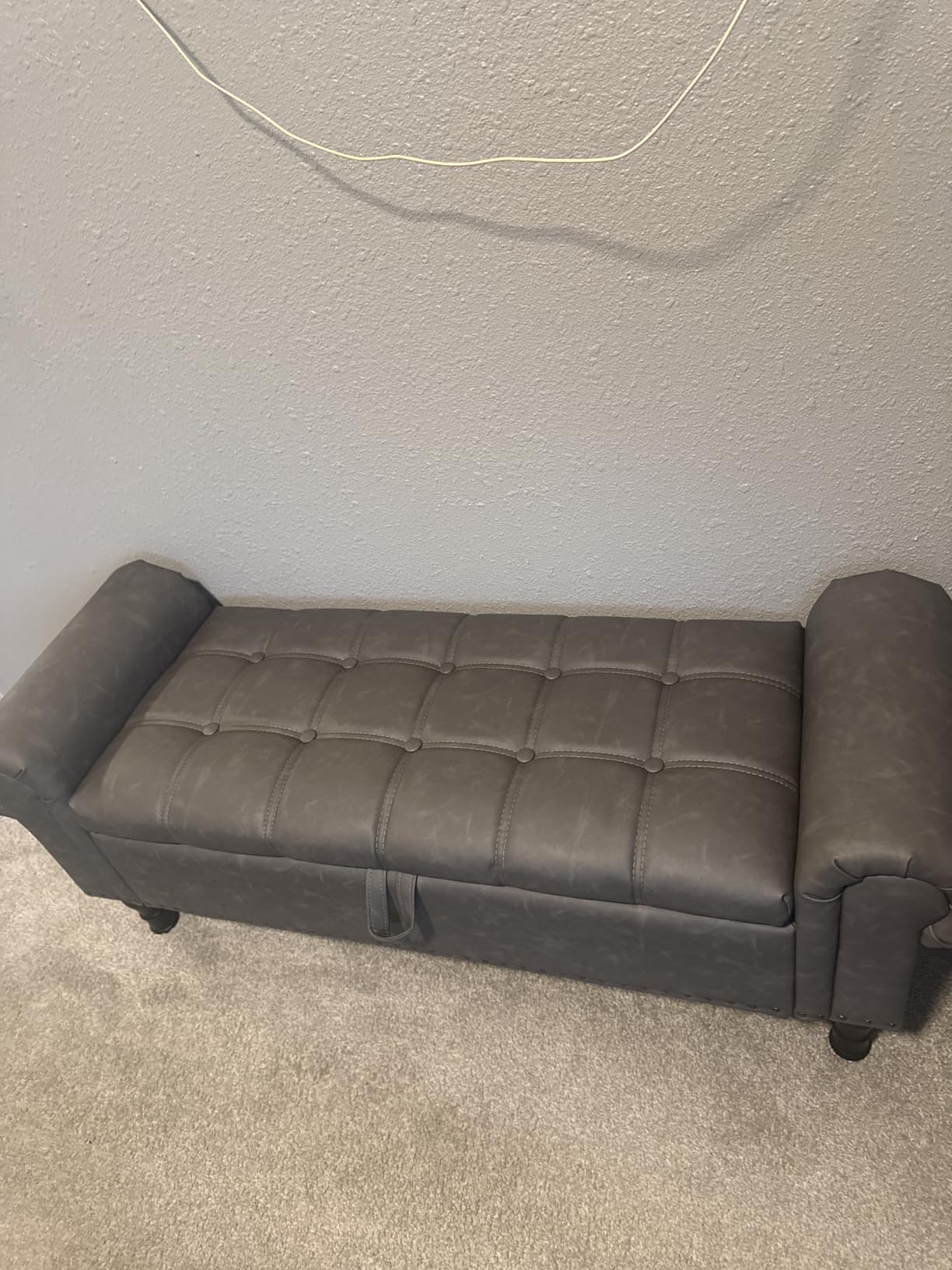 Apicizon Storage Bench for Bedroom, Upholstered End of Bed Bench, 51