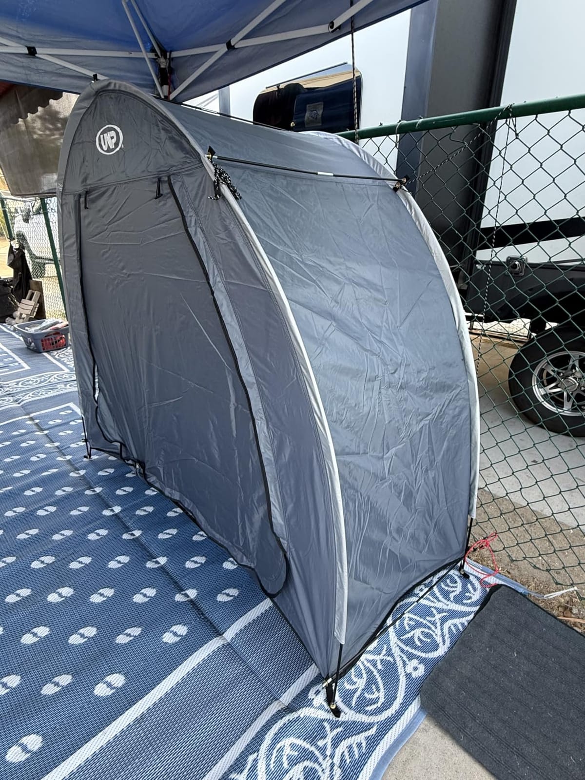 UNP Bike Storage Shed Tent, Waterproof Bike Storage Tent for 1/2/3/4 Bikes customer photo 2
