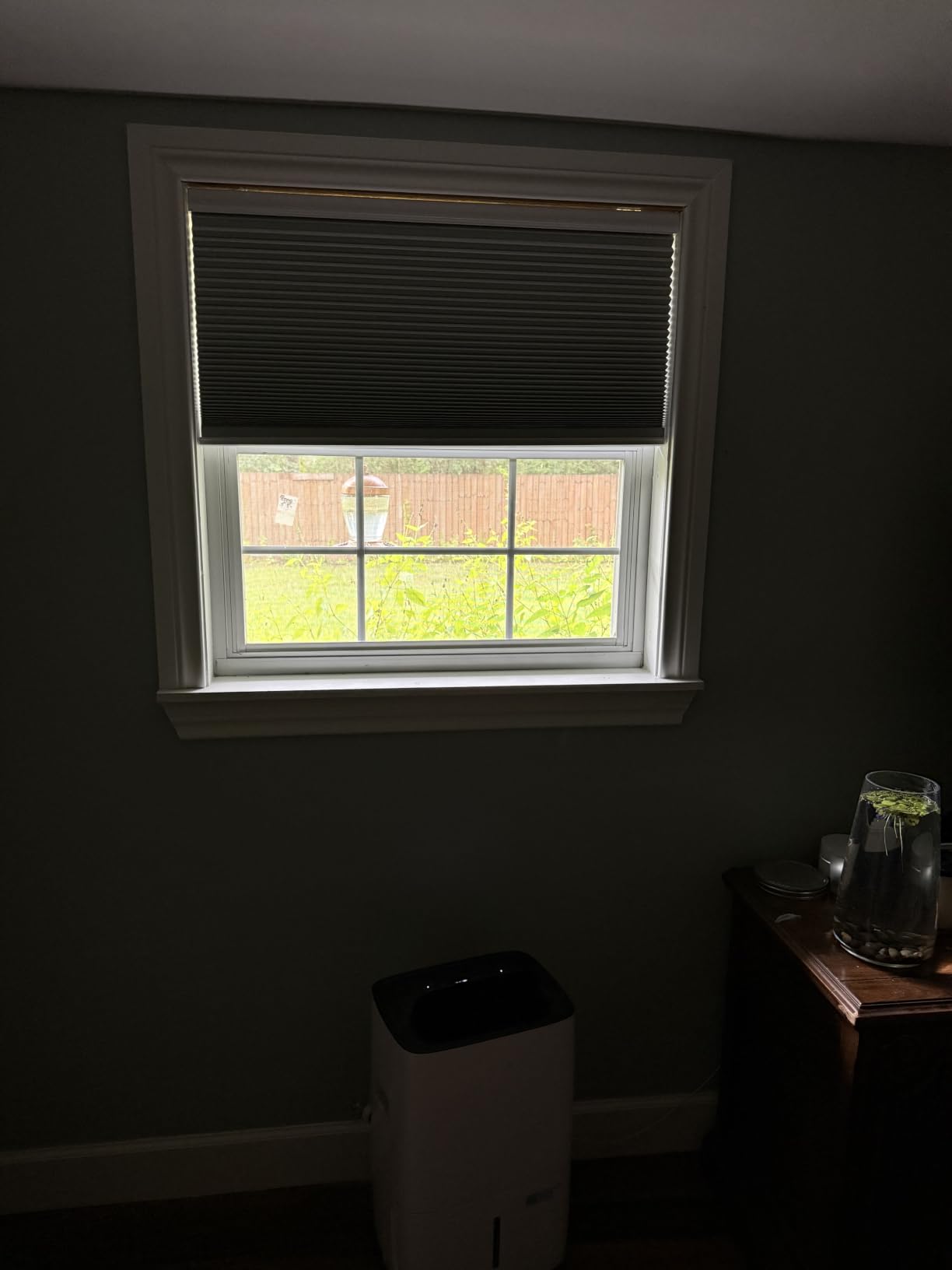 Changshade Cordless Cellular Shades, Motorized Blackout Room Darkening Black Out Honeycomb Blinds for Indoor Windows Bedroom, Pull Down Pleated Accordion Blind Easy Install, Custom Size, White customer photo 1