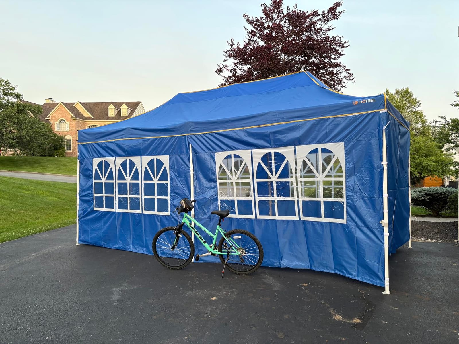Hoteel 10x10 Heavy Duty Pop Up Canopy Tent with 4 Sidewalls, Black customer photo 2