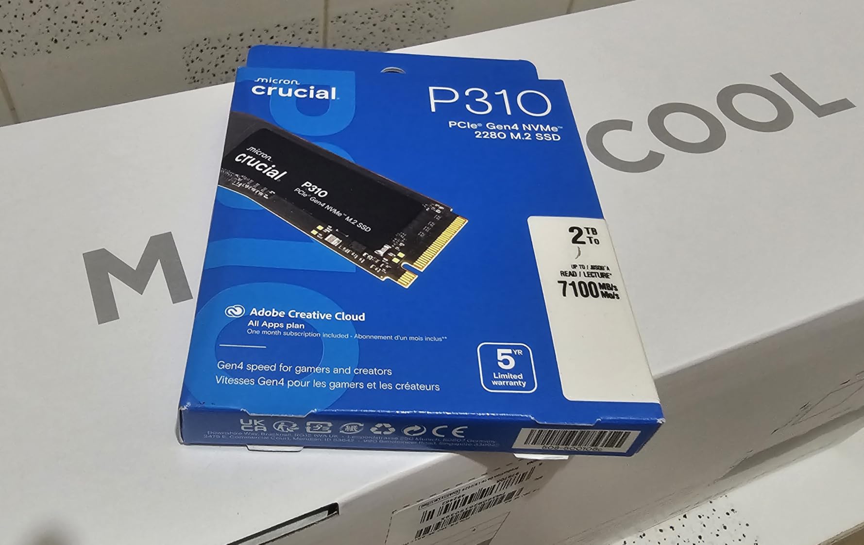 Crucial P310 1TB SSD, PCIe Gen4 NVMe M.2 2280, Up to 7,100MB/s, for Laptop, Desktop (PC), & Handheld Gaming Consoles, Includes Acronis Data Recovery Software, Solid State Drive - CT1000P310SSD801 customer photo 1