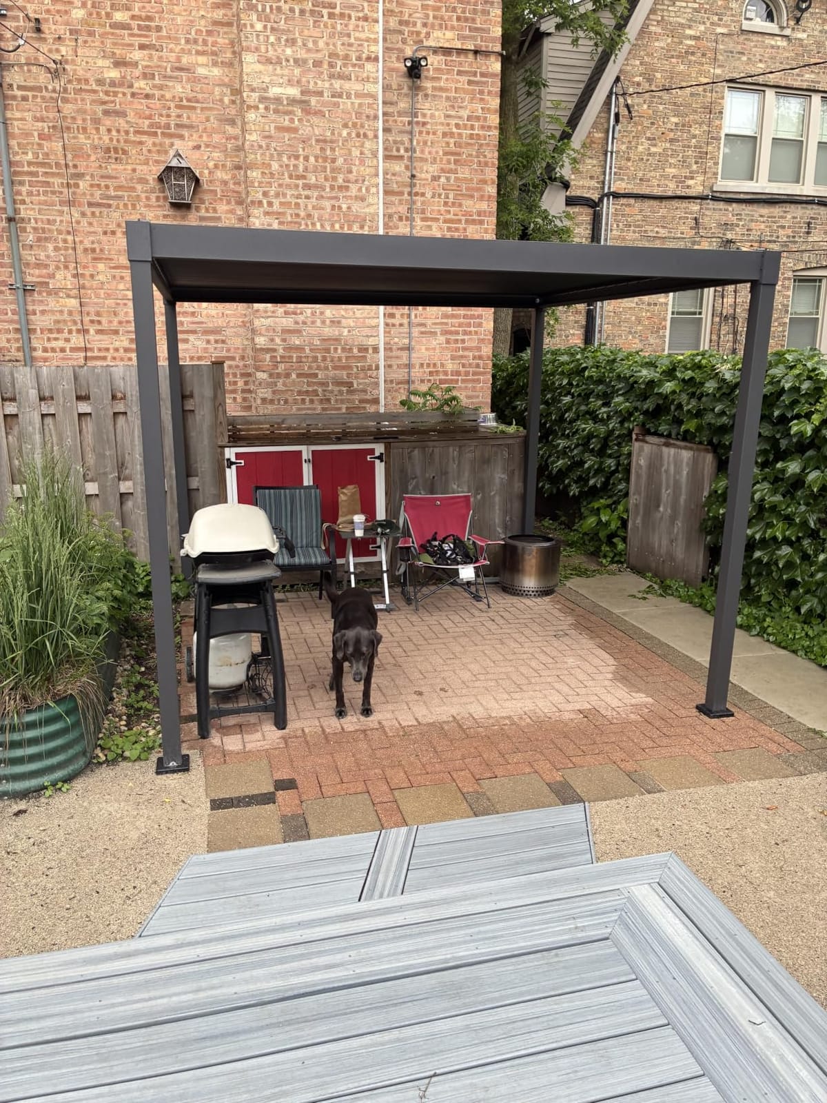 MIRADOR 80S Louvered Pergola 10' x 12', Modern Style with Adjustable Louvers and Integrated Drainage System for Deck Garden Yard, Easy Installation, Charcoal customer photo 1
