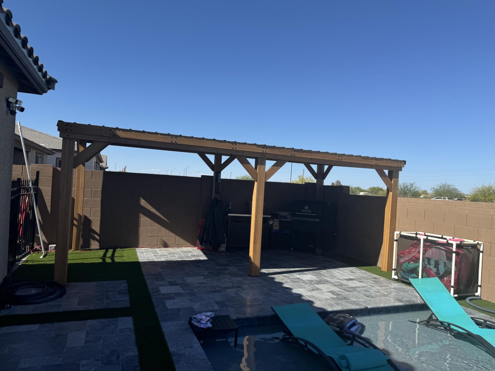 Backyard Discovery Arcadia 24' x 12' Cedar Wood Outdoor Gazebo Pavilion with Hardtop Galvanized Steel Slope Roof, Snow Support, Wind Resistance, PowerPort, Shade for Garden, Patio, Deck, Entertaining customer photo 1