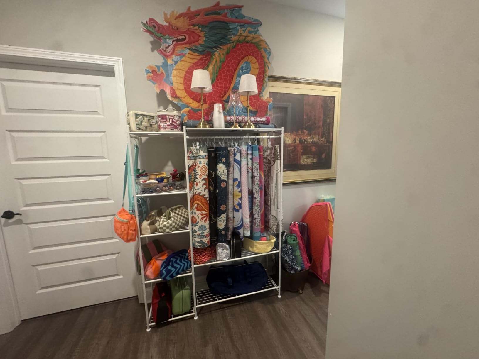 HOMIDEC Wardrobe Closet,Portable Clothes Rack with 4 Tiers Shelves customer photo 2
