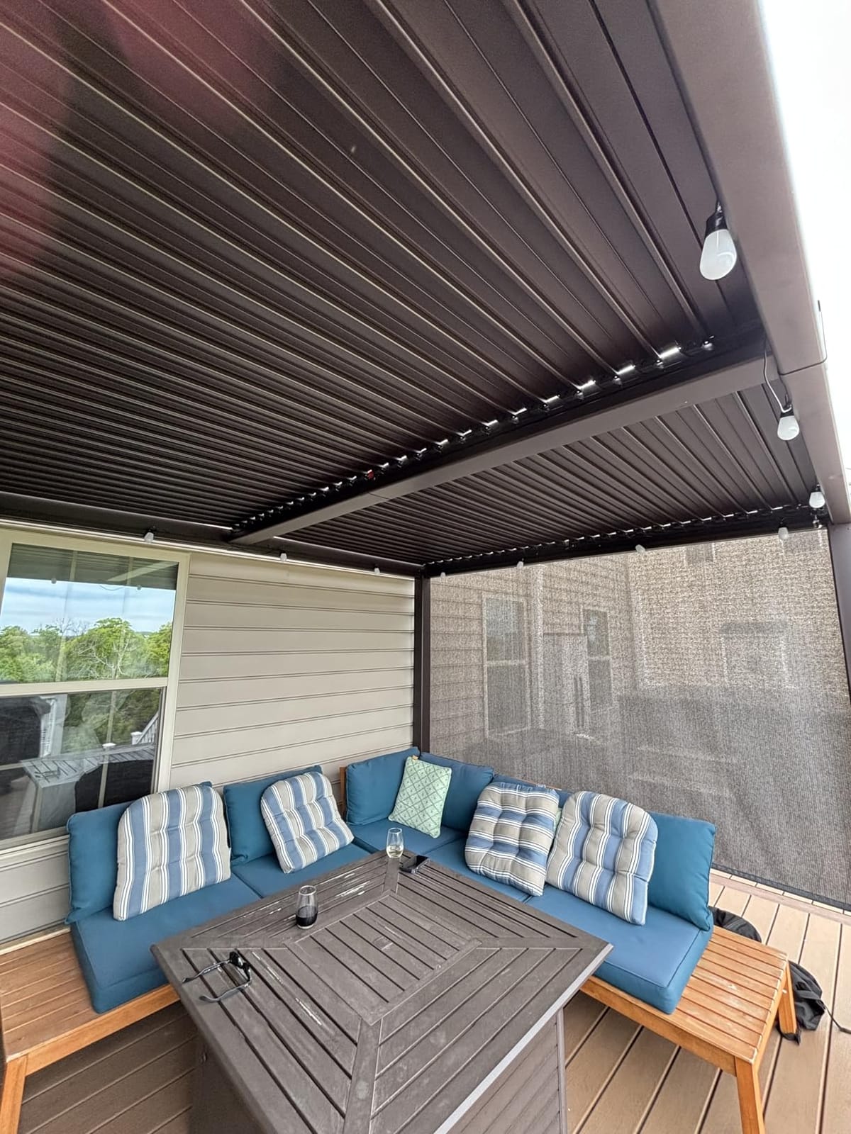 PURPLE LEAF Outdoor Louvered Pergola 13' x 15' Patio Aluminum Gazebo Bronze customer photo 2