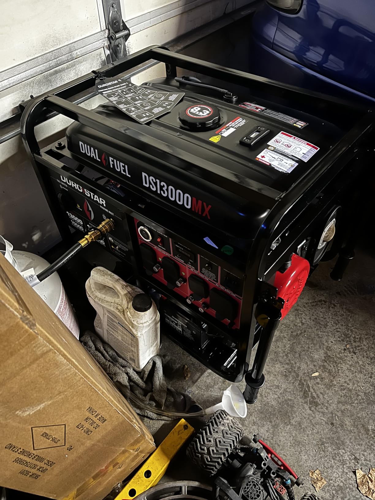 DuroStar DS13000MXT 13,000-Watt 500cc Tri Fuel Portable Generator - Gas, Propane & Natural Gas, Remote Electric Start, Whole Home Power Backup, Transfer Switch Ready, RV & Emergency Ready customer photo 1
