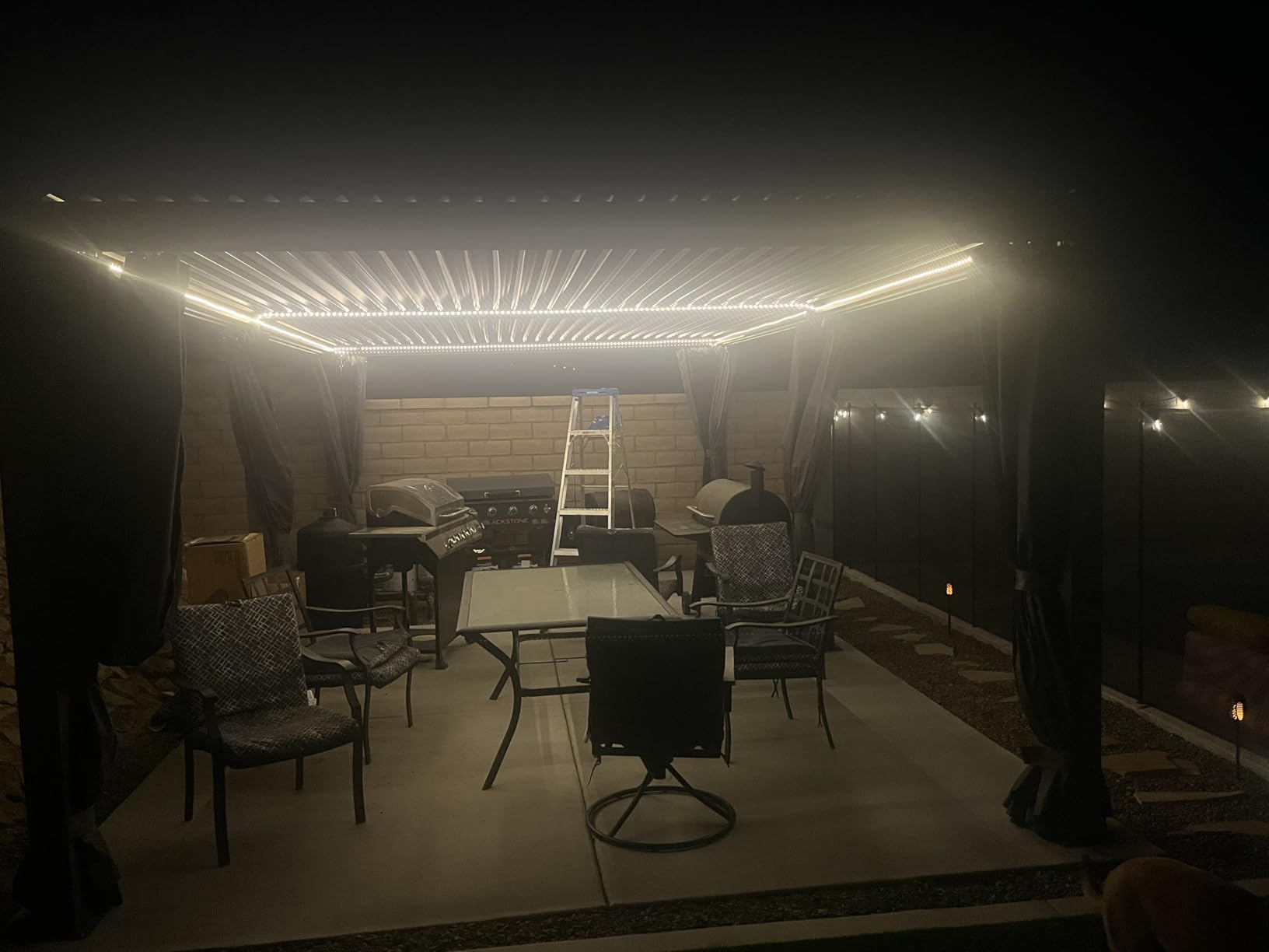 Domi Outdoor Pergola 10' x 12', Aluminum Louvered Pergola with Adjustable Louvers, Full Aluminum Frame, Built-in Gutter System, Modern Patio Gazebo for Deck Garden Patio, Brown customer photo 2