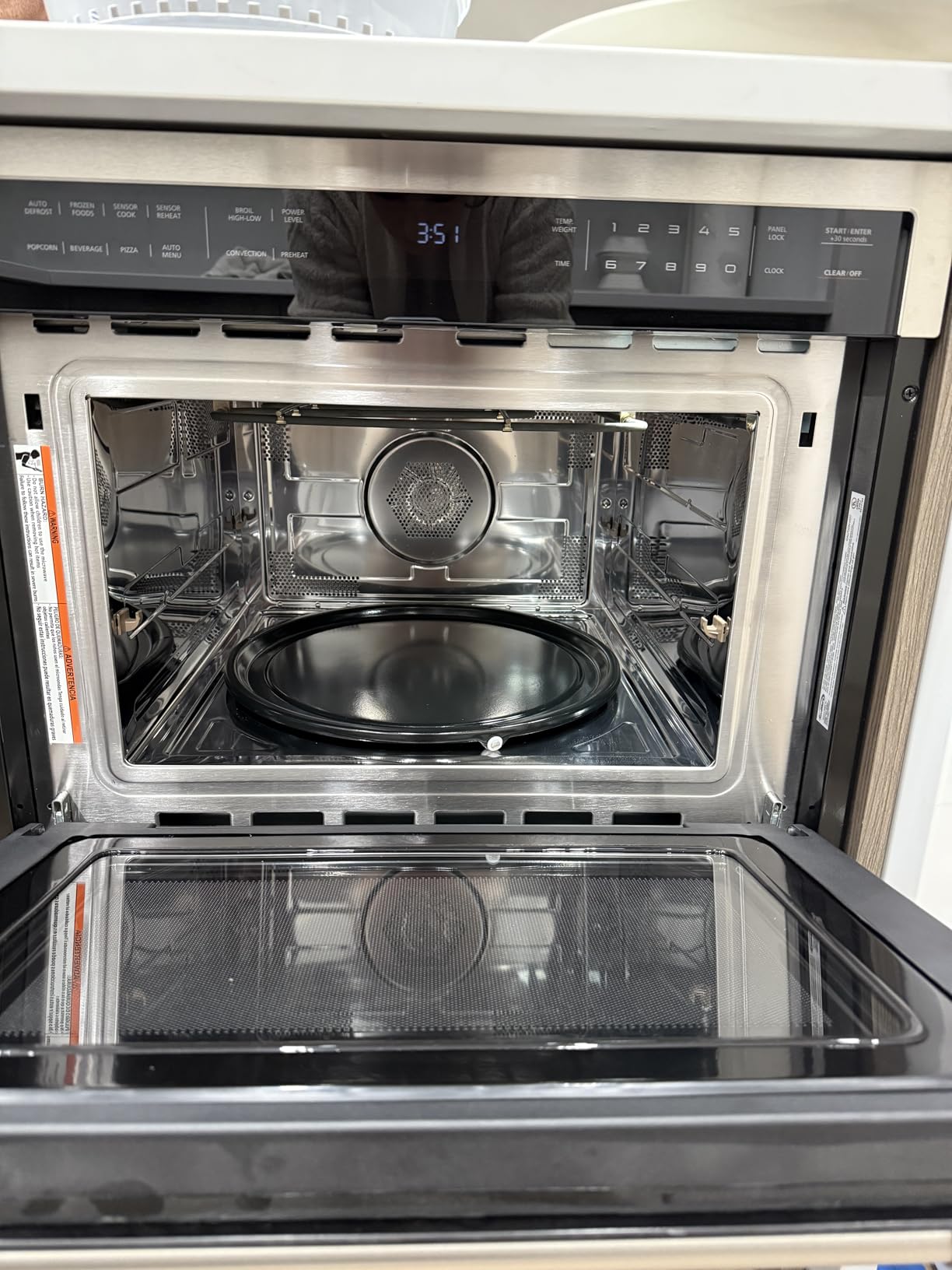 KoolMore Reserve Built-in Microwave Convection Oven with Air Fry, 3-in-1 Combo, Sensor Cook, Soft-Close Door, Stainless Steel, 24 in. / 1.6 cu. ft. with NEMA 5-20P Plug in Black customer photo 1