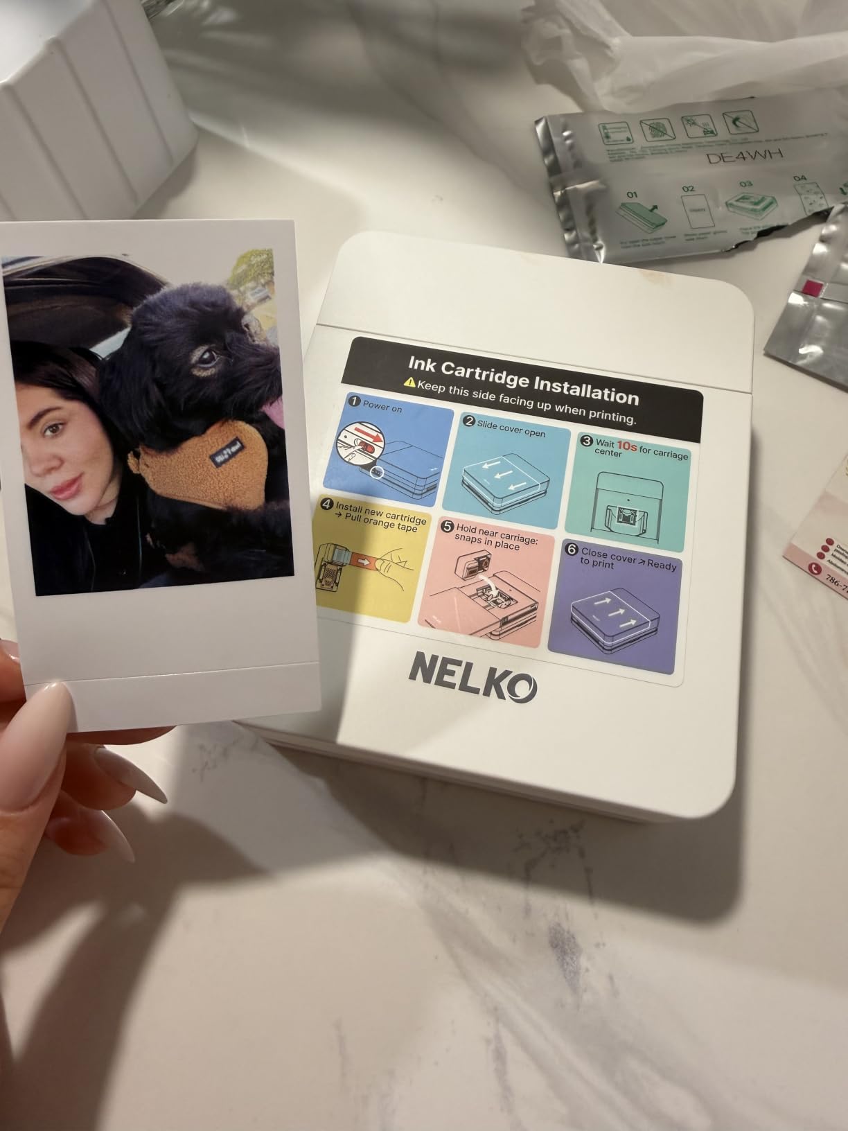 Nelko PP01 Photo Printer, 2x3 Portable Photo Printer, Mini Printer, White customer photo 2