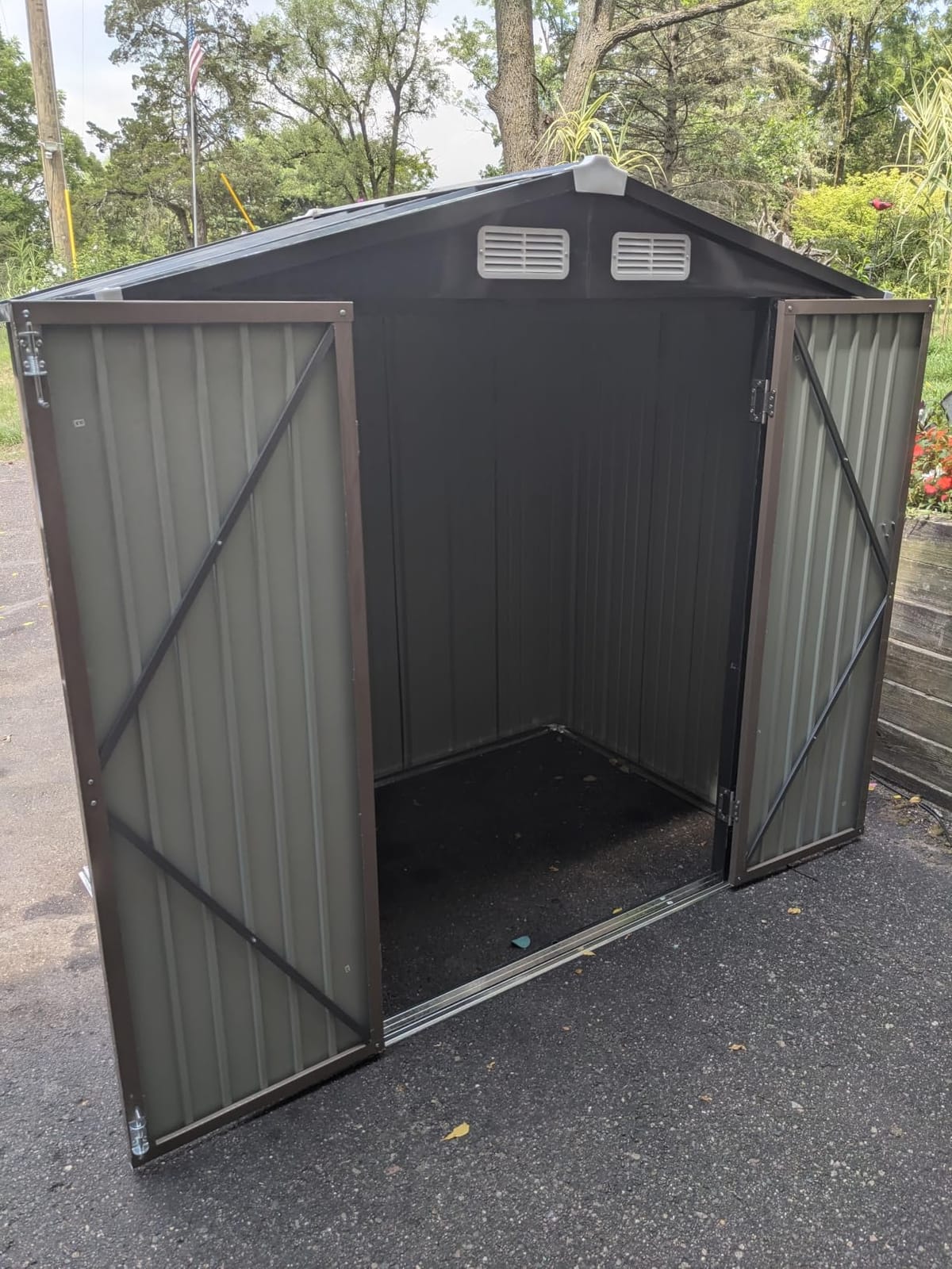 Aoxun 6x4 FT Outdoor Storage Shed, Brown customer photo 2
