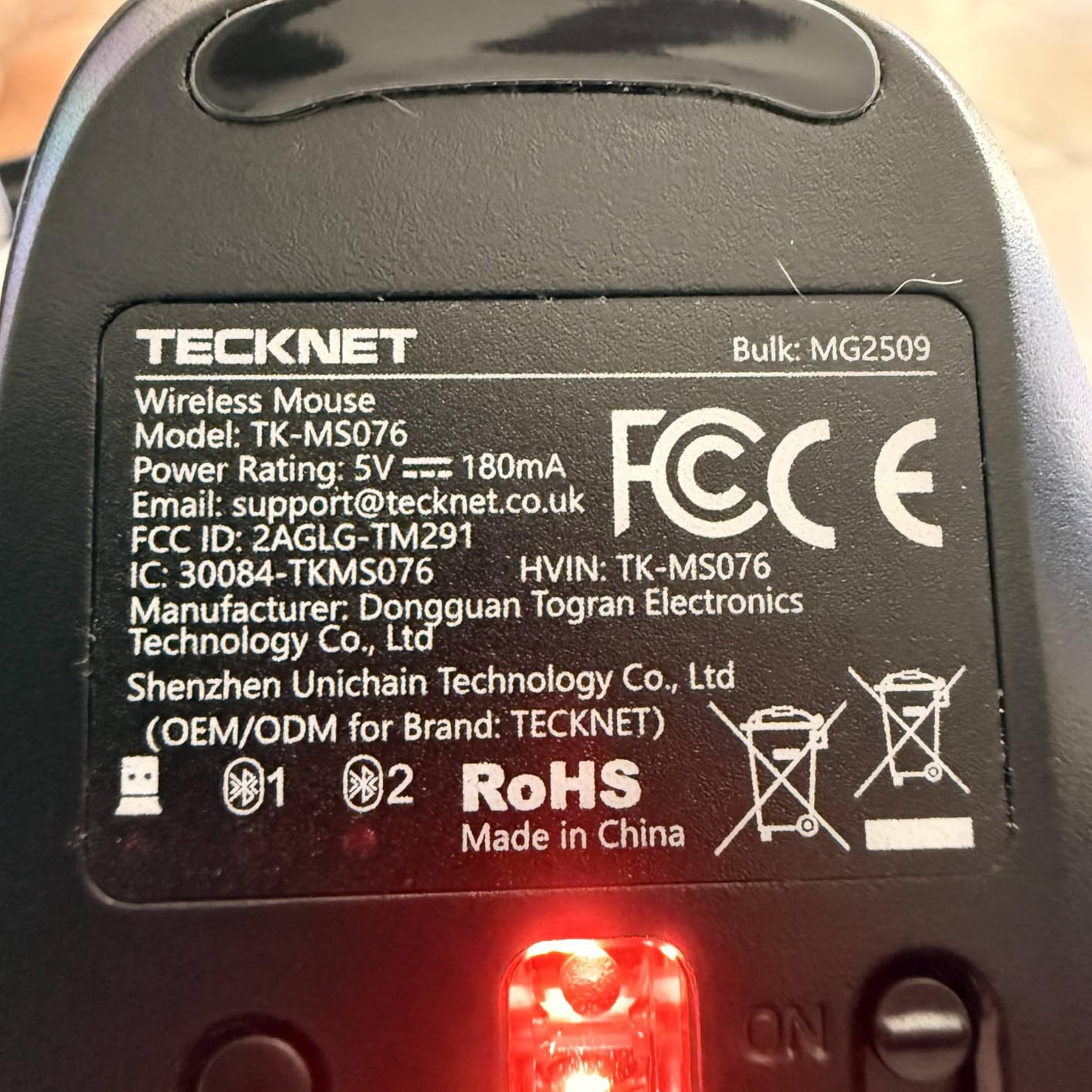 TECKNET Wireless Mouse Bluetooth 5.0/3.0 & 2.4G Rechargeable, Silent Clicks, Adjustable 4800 DPI, 6 Buttons, Ergonomic Design, Bluetooth Mouse for Laptop, Computer, ipad customer photo 1