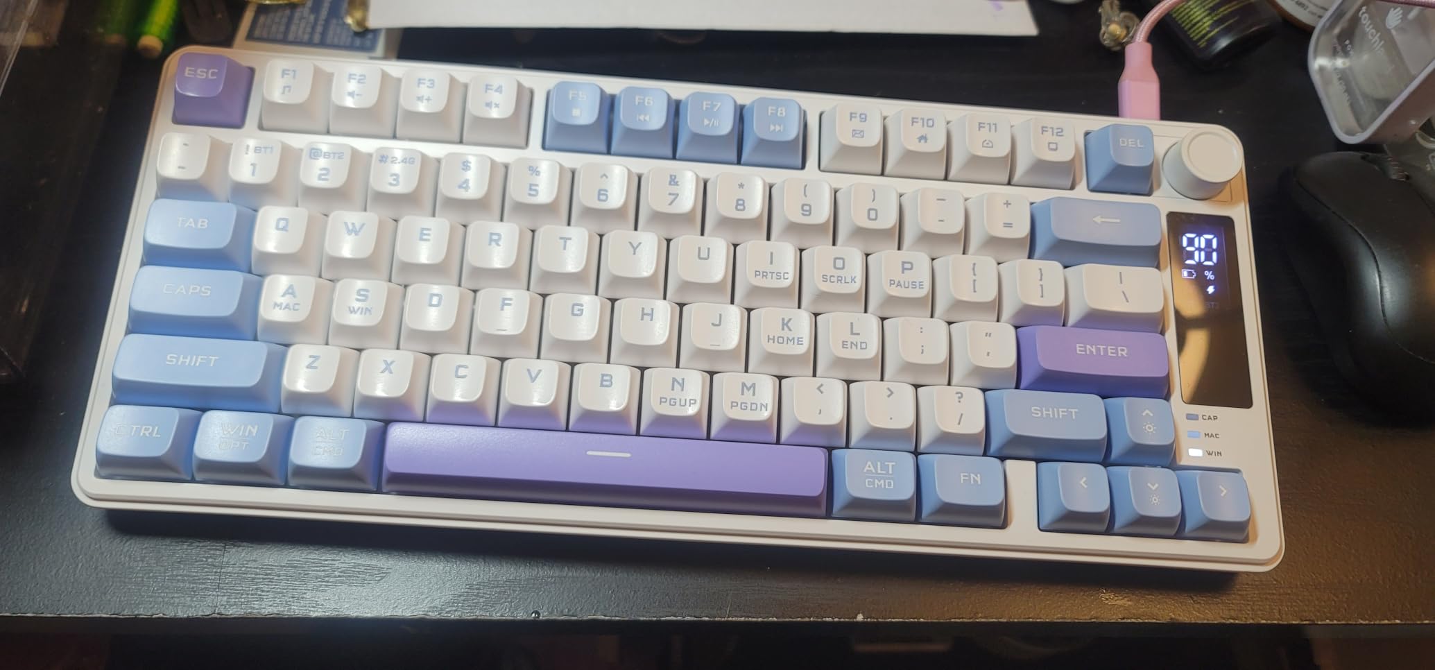 Womier DK75 75% Wireless Gaming Keyboard, Creamy Computer Keyboards, Pink customer photo 1