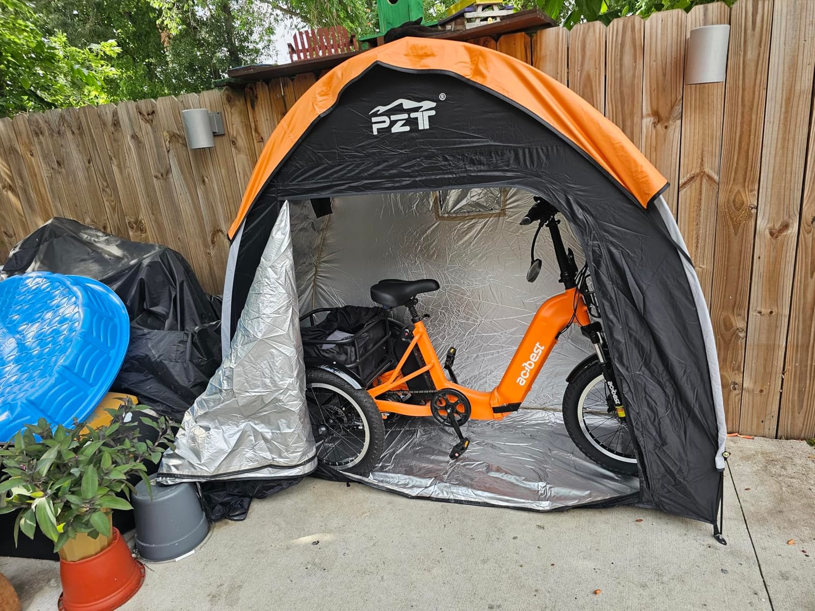 Upgraded Bike Tent with Rain Cover, Outdoor Storage Shed for 4-5 Bikes customer photo 2