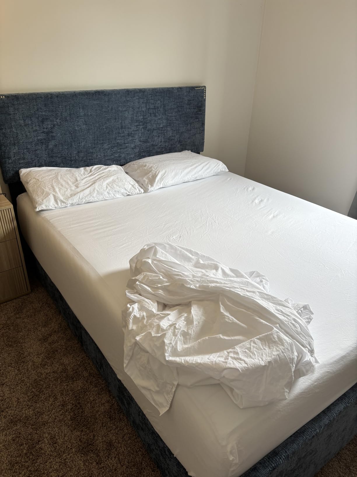 ZOYER 100% Cotton Percale King Sheets, Percale Weave, Bright White customer photo 1