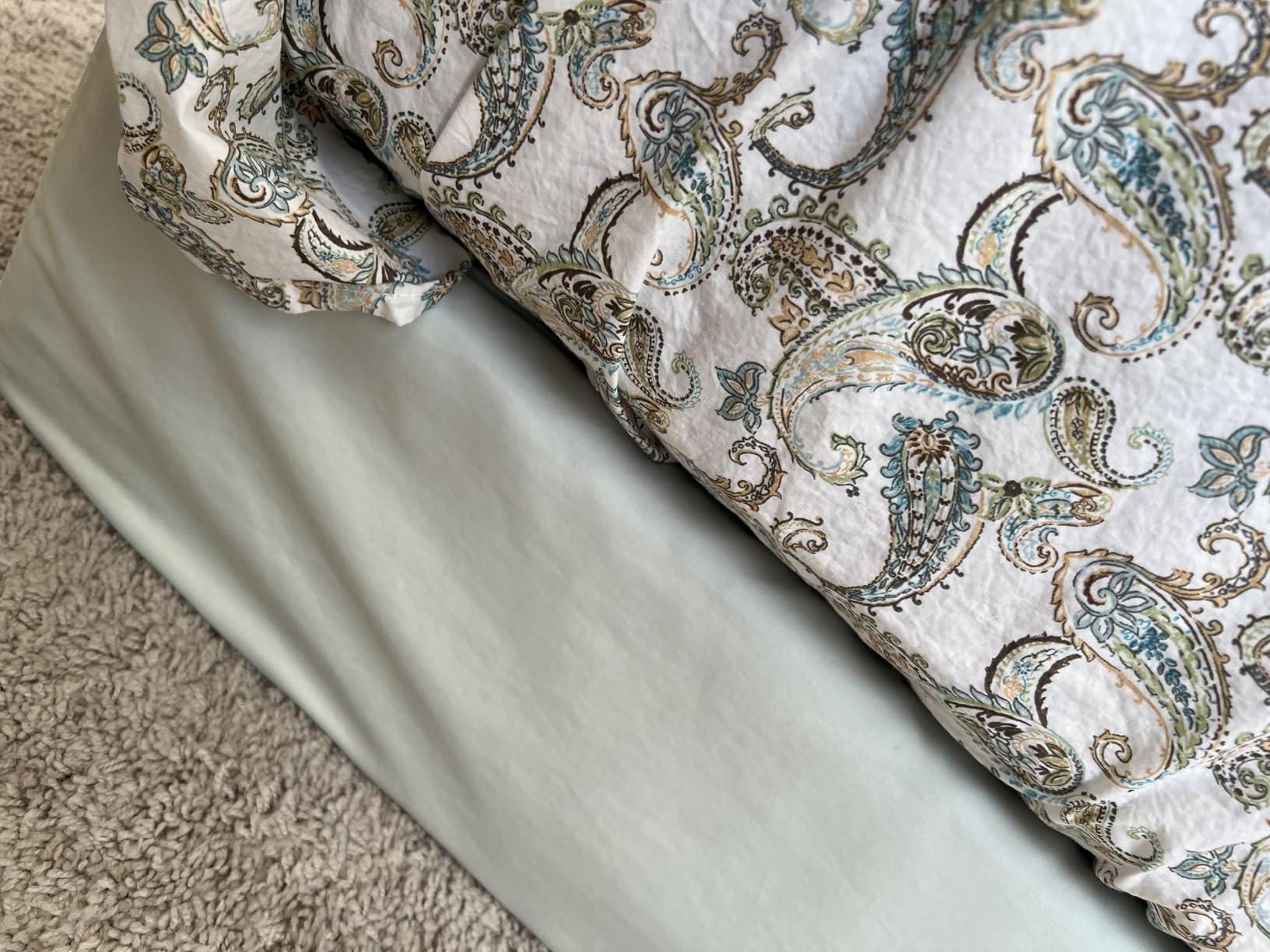 ZOYER 100% Cotton Percale King Sheets, Percale Weave, Bright White customer photo 2