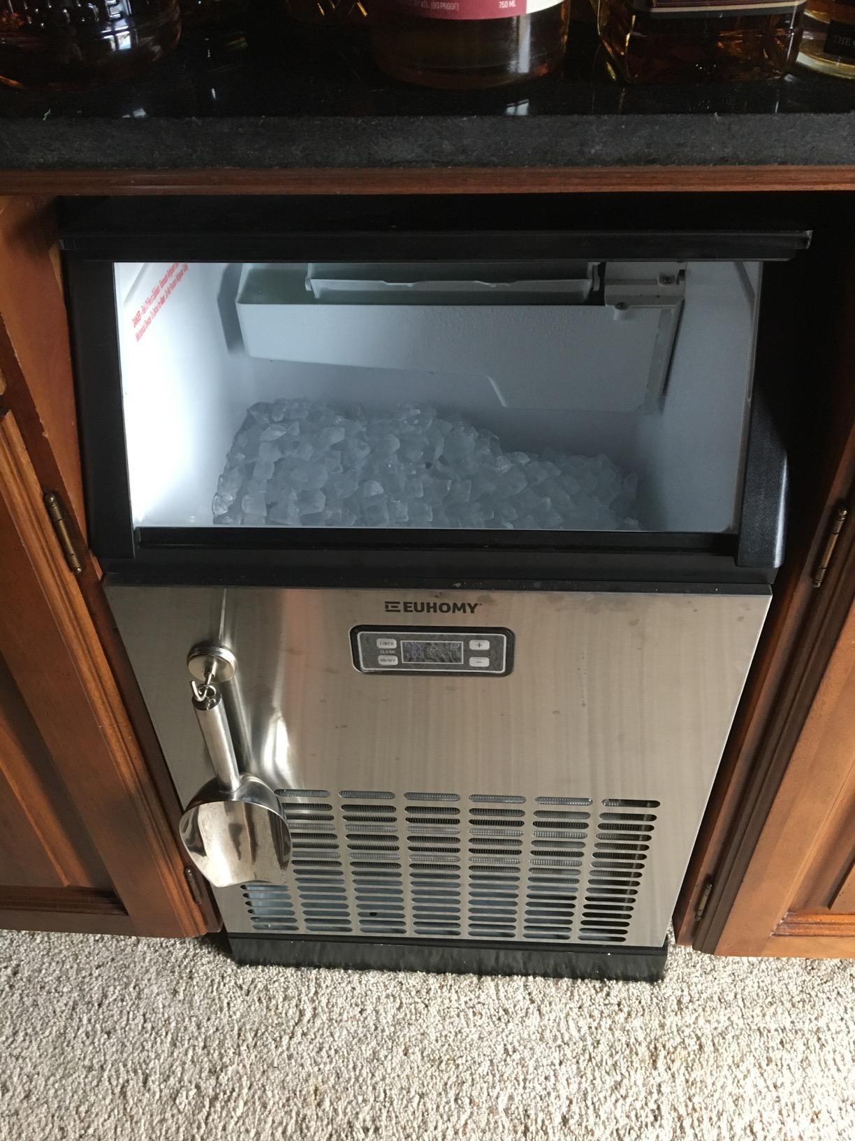 EUHOMY Under Counter Ice Maker with Drain Pump, 110 lbs/24H Commercial Ice Machine, Stainless Steel Ice Maker with 33 lbs Storage Bin, Freestanding Ice Maker for Home/Bar/Cafe/Restaurant customer photo 2