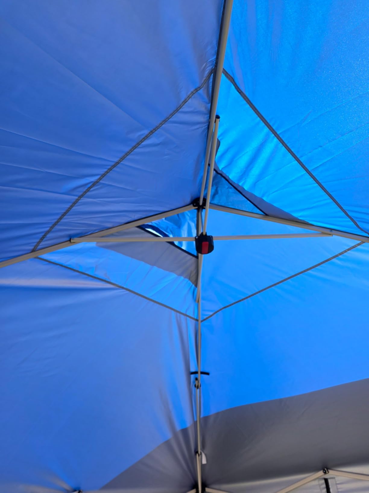 WEIZE 10x10 Pop Up Canopy Tent, 1-Button Push Setup Canopy Tent with 1 Sidewall, Adjustable Height Instant Portable Shelter,Portable Roller Bag, Easy Outdoor Sun Shade for Events,4 Weight Bags,Blue customer photo 1