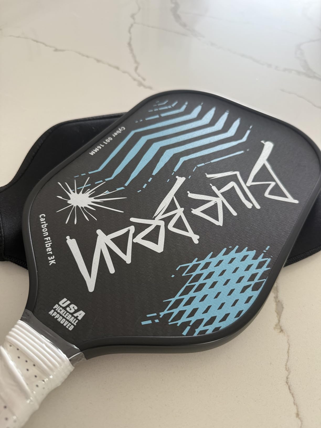 Pickleball Paddles,USAPA,Carbon Fiber Pickleball Paddle with 16MM Polymer Honeycomb Core Provides Lighter Weight&Higher Grit&Spin,Engineered for Professional Players,BlueBean customer photo 1