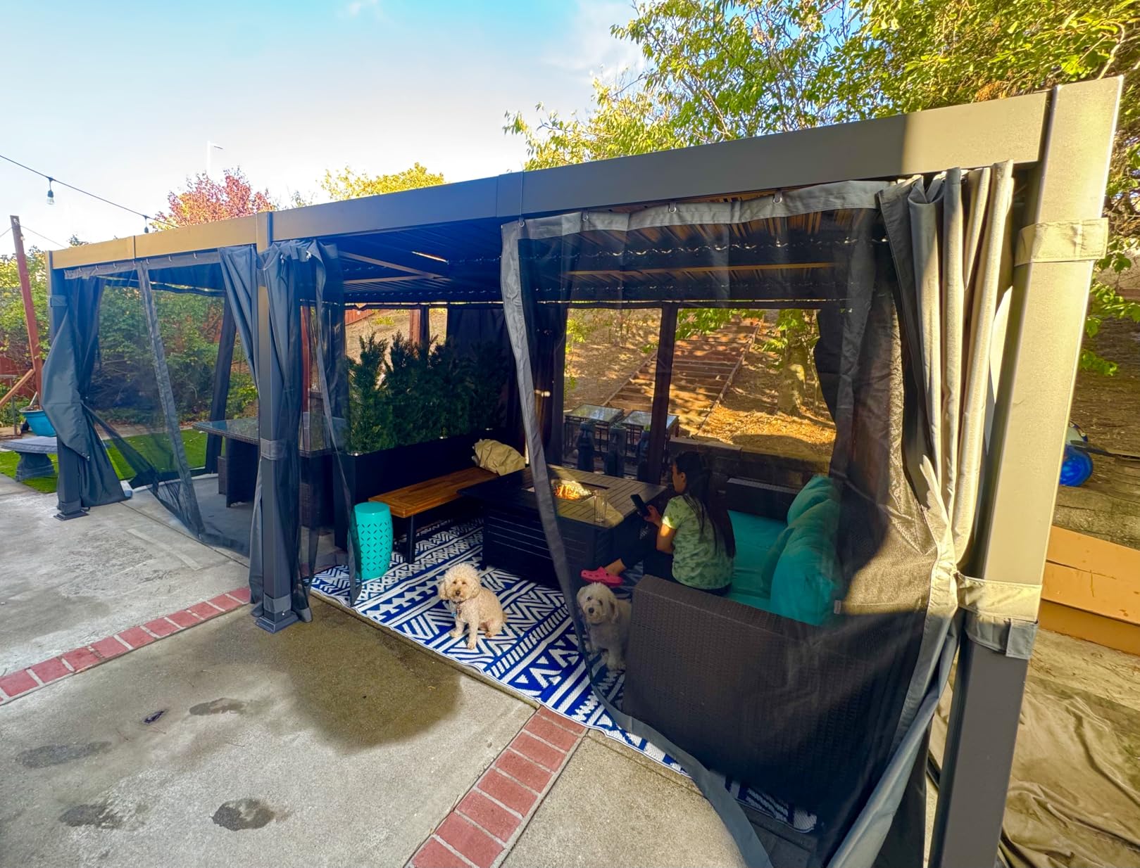 AirWire 12'x16' Louvered Pergola All-Aluminum Gazebo Dark Gray customer photo 1