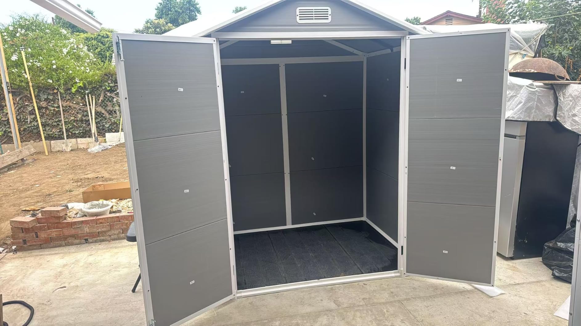 Patiowell 6x4 FT Resin Outdoor Storage Shed with Floor, Light Gray customer photo 1