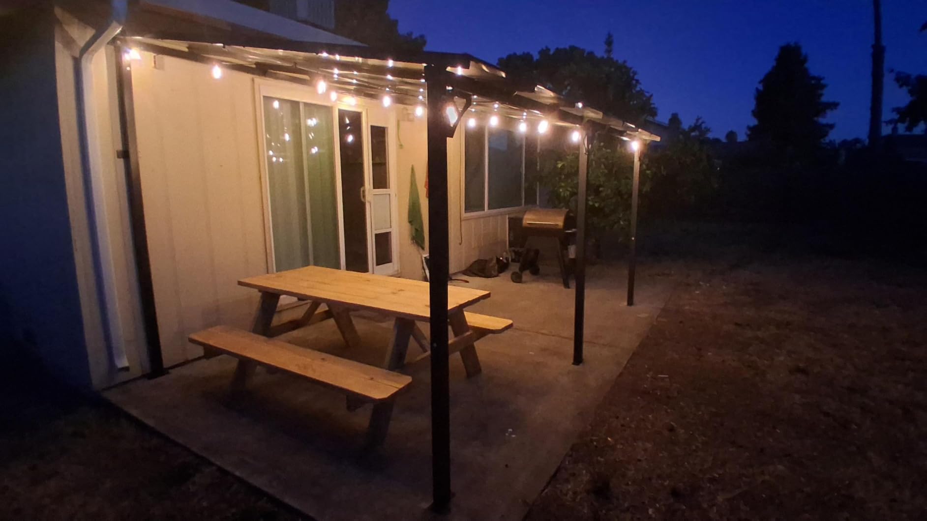 Aoxun 12x10FT Pergola with Netting and Curtains for Patio, Brown customer photo 1