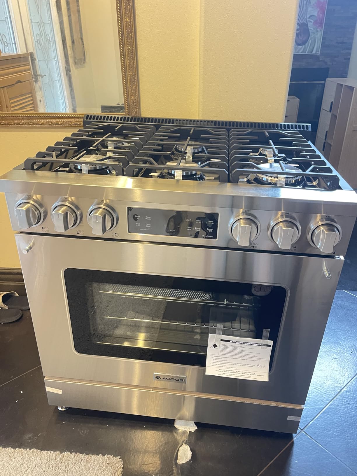 AAOBOSI 36 Inch Gas Range with 6 Burners, 6.0 Cu. Ft. Convection Oven customer photo 1