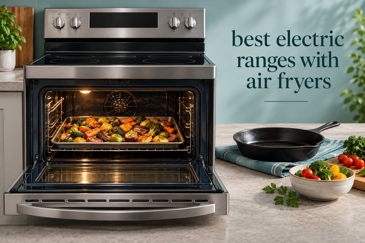 best electric ranges with air fryers
